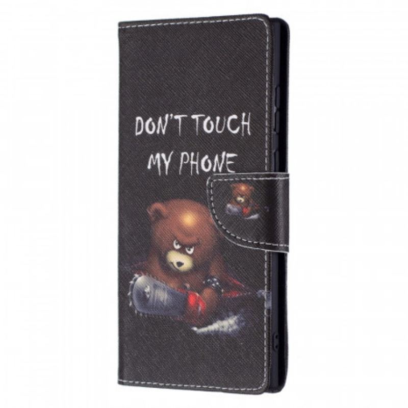 Capa Em Pele Para Samsung Galaxy S22 Ultra 5G Urso Perigoso