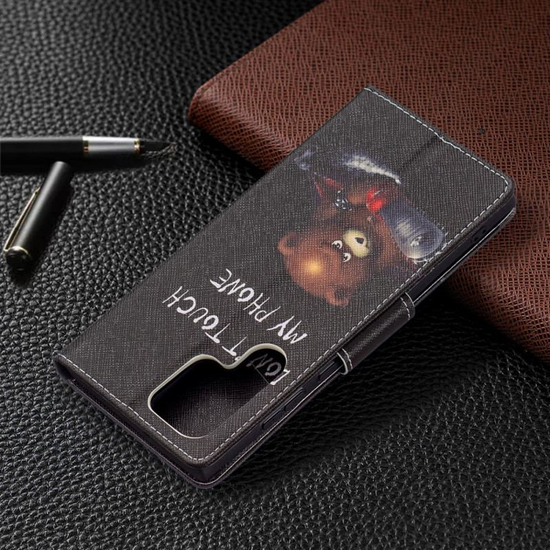 Capa Em Pele Para Samsung Galaxy S22 Ultra 5G Urso Perigoso