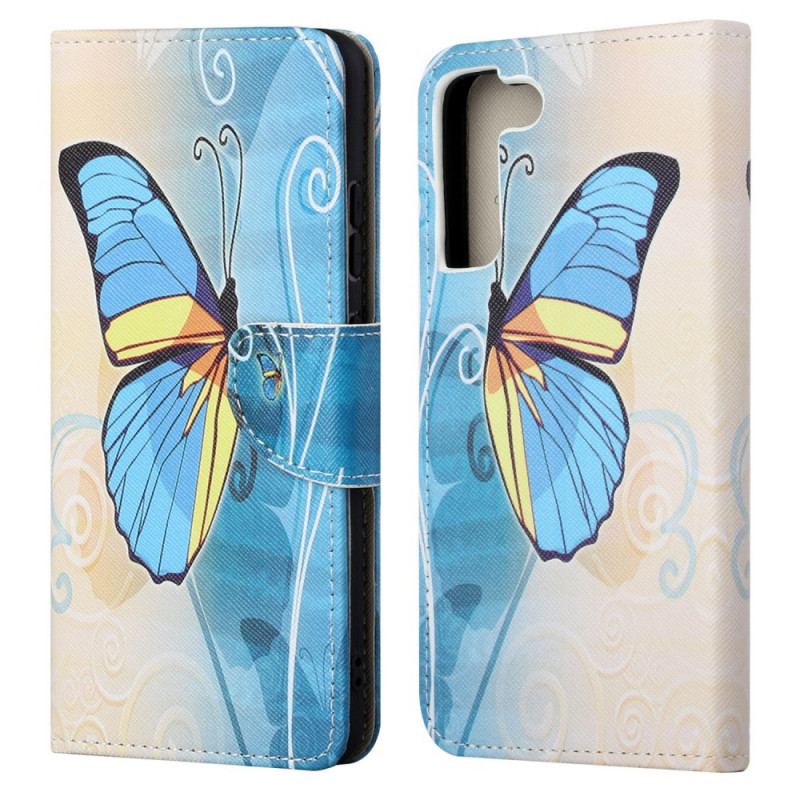 Capa Flip Para Samsung Galaxy S22 Ultra 5G Borboletas Soberanas