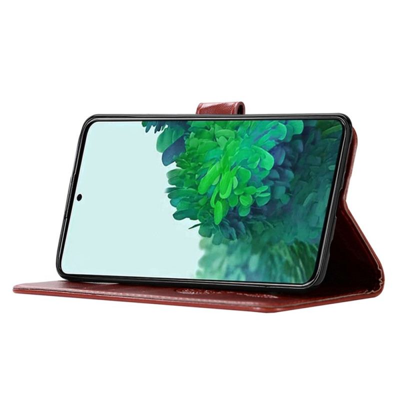 Capa Flip Para Samsung Galaxy S22 Ultra 5G Coruja Apanhador De Sonhos Efeito Couro