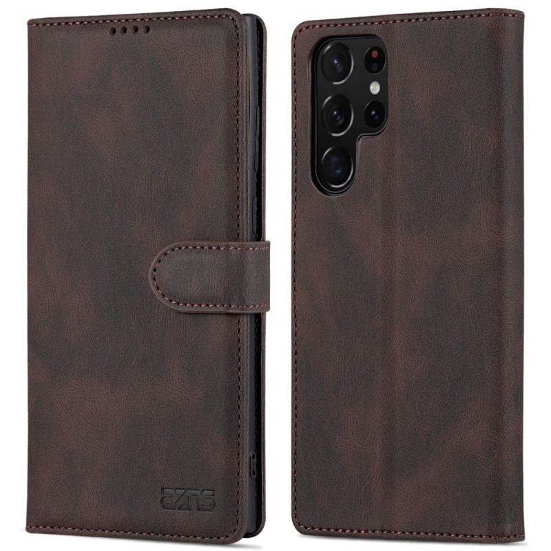 Capa Flip Para Samsung Galaxy S22 Ultra 5G Costura Azns