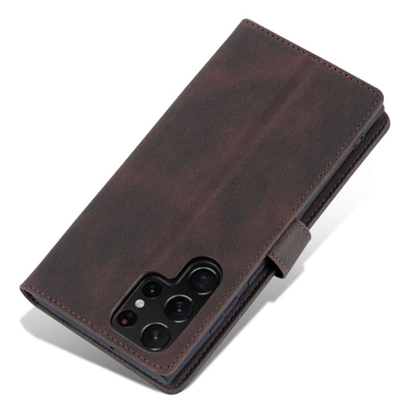 Capa Flip Para Samsung Galaxy S22 Ultra 5G Costura Azns