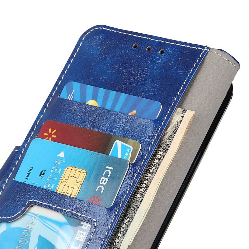 Capa Flip Para Samsung Galaxy S22 Ultra 5G Costuras Brilhantes E Visíveis