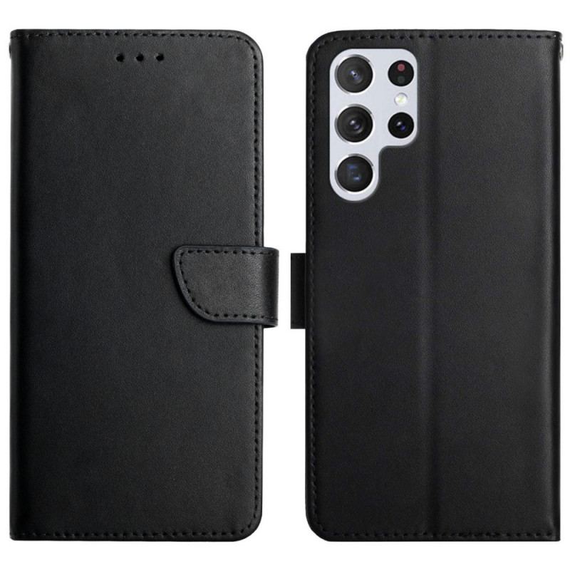 Capa Flip Para Samsung Galaxy S22 Ultra 5G Couro Napa Genuíno