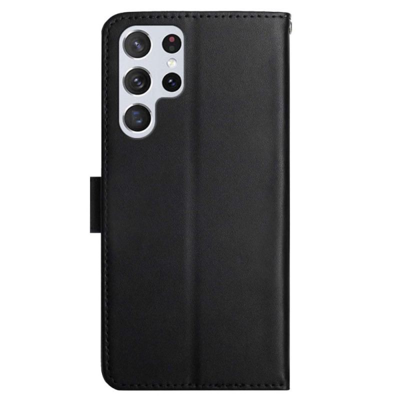 Capa Flip Para Samsung Galaxy S22 Ultra 5G Couro Napa Genuíno