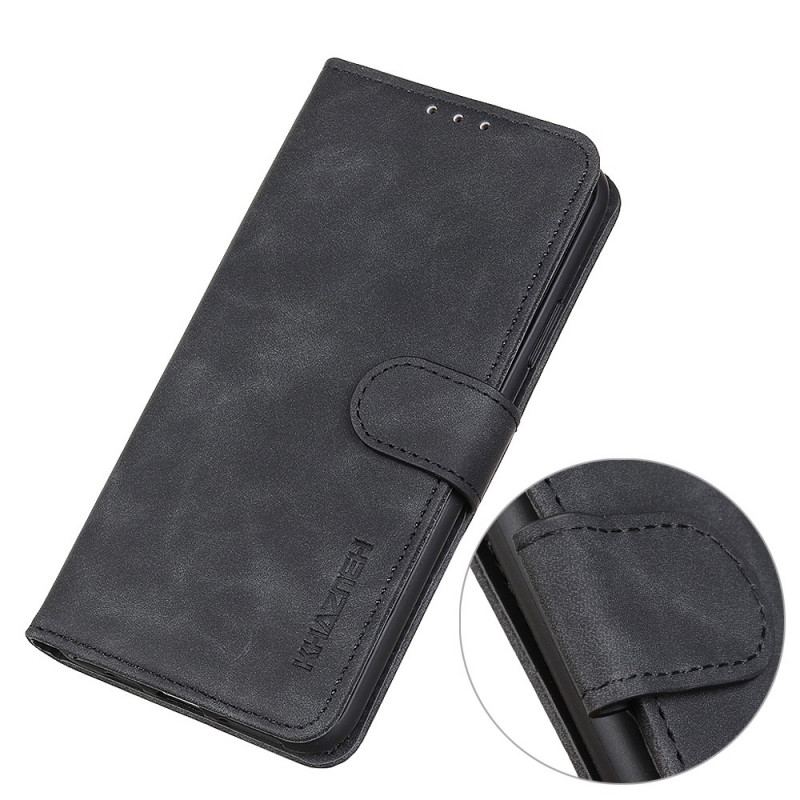 Capa Flip Para Samsung Galaxy S22 Ultra 5G Efeito Couro Vintage Khazneh