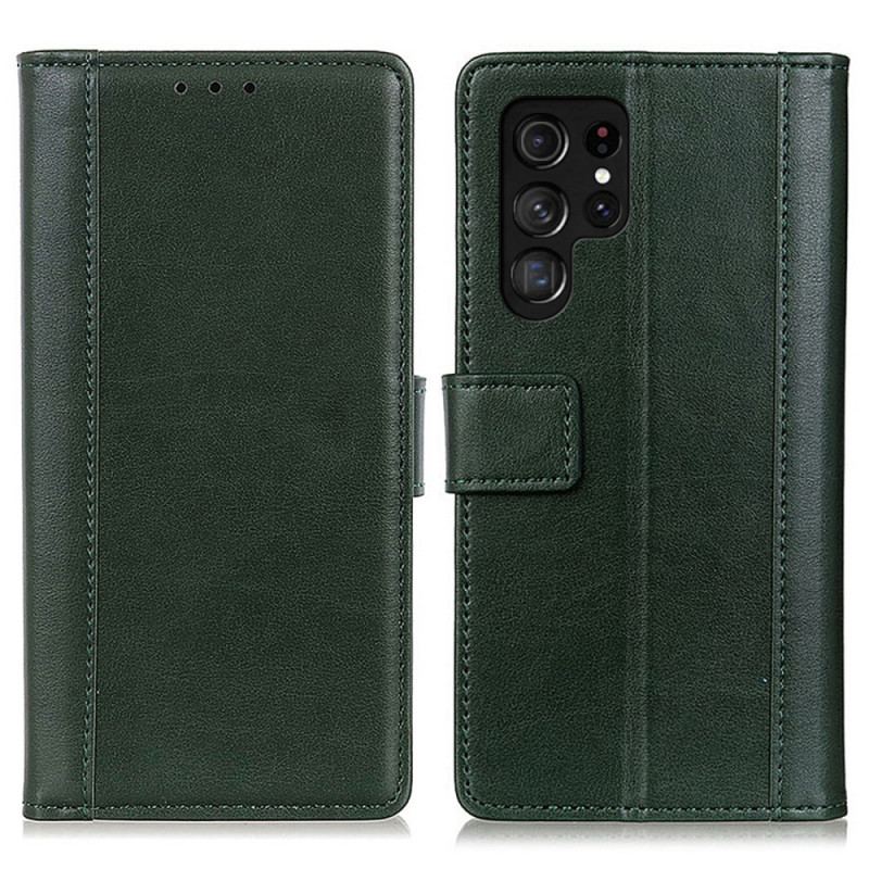 Capa Flip Para Samsung Galaxy S22 Ultra 5G Estilo Couro Elegância