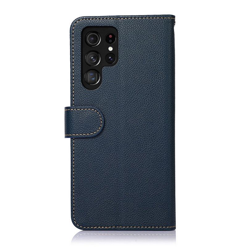 Capa Flip Para Samsung Galaxy S22 Ultra 5G Estilo Lichia Rfid Khazneh