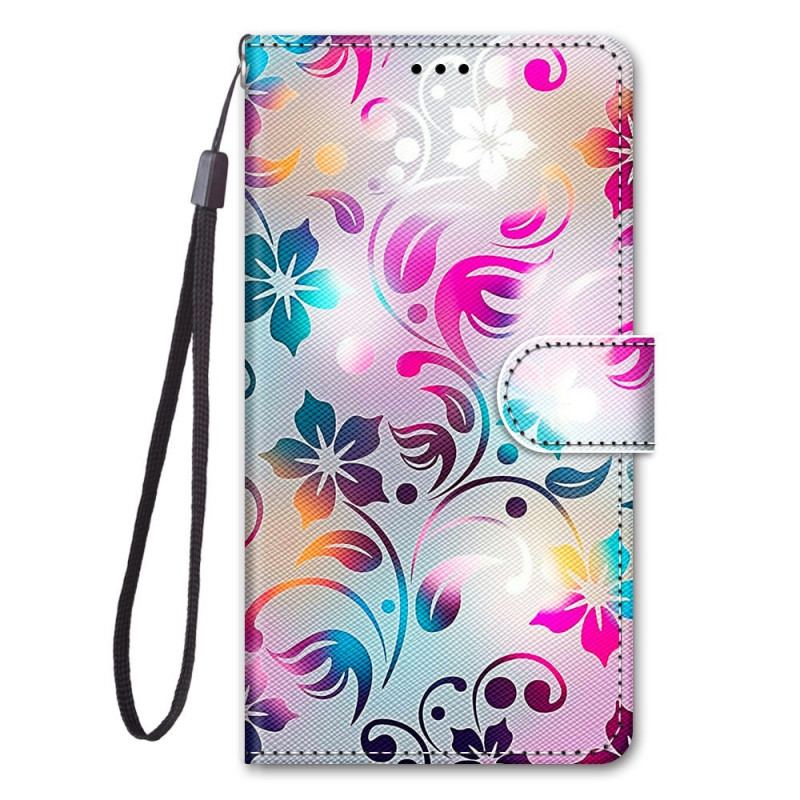 Capa Flip Para Samsung Galaxy S22 Ultra 5G Folhagem Em Cores