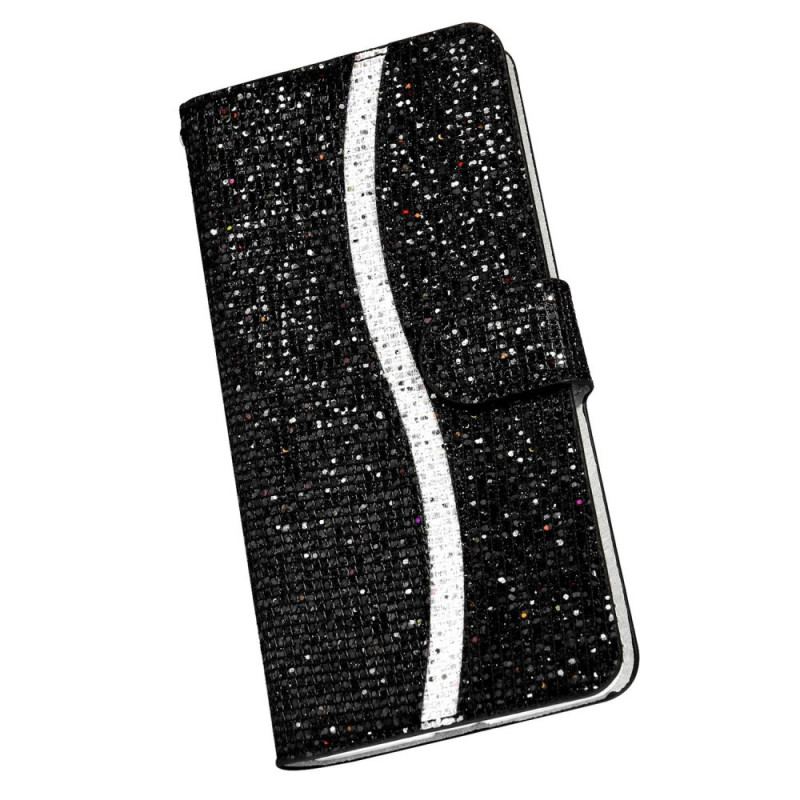 Capa Flip Para Samsung Galaxy S22 Ultra 5G Lantejoulas Design S