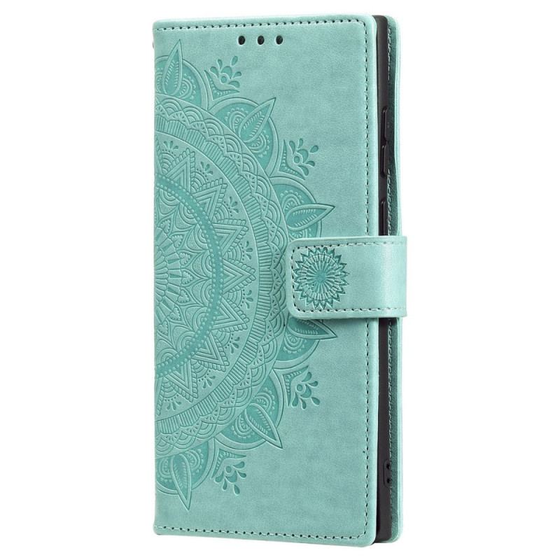 Capa Flip Para Samsung Galaxy S22 Ultra 5G Mandala Do Sol