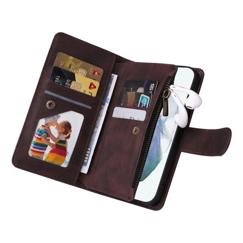 Capa Flip Para Samsung Galaxy S22 Ultra 5G Multifuncional Com Bolsa