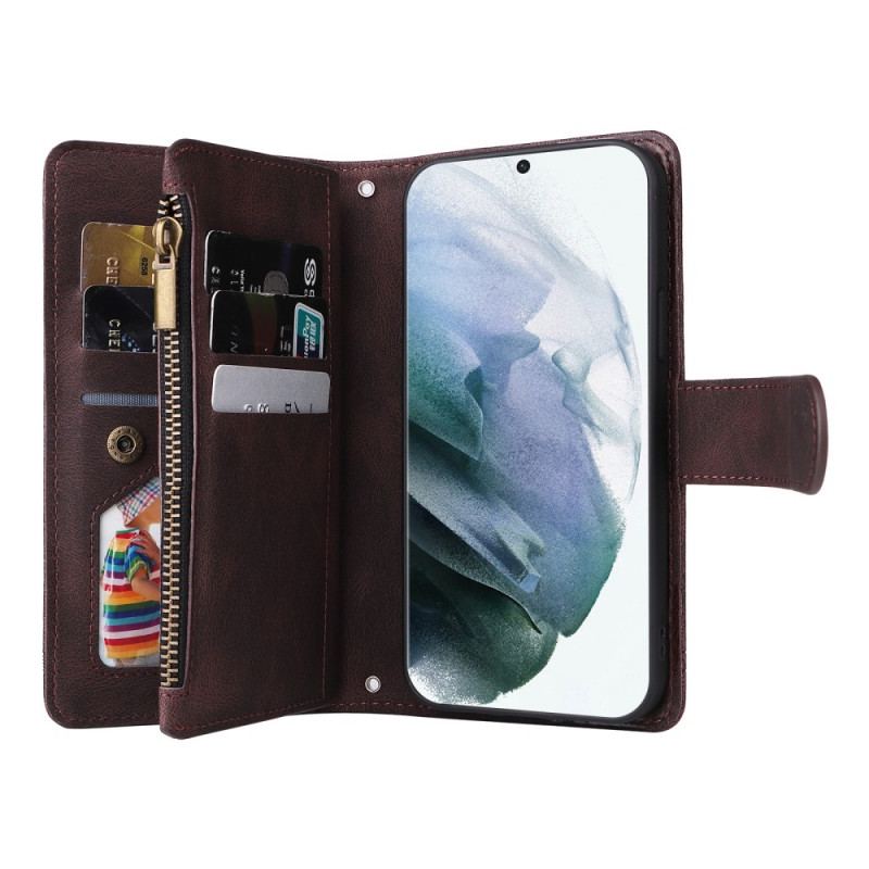 Capa Flip Para Samsung Galaxy S22 Ultra 5G Multifuncional Com Bolsa