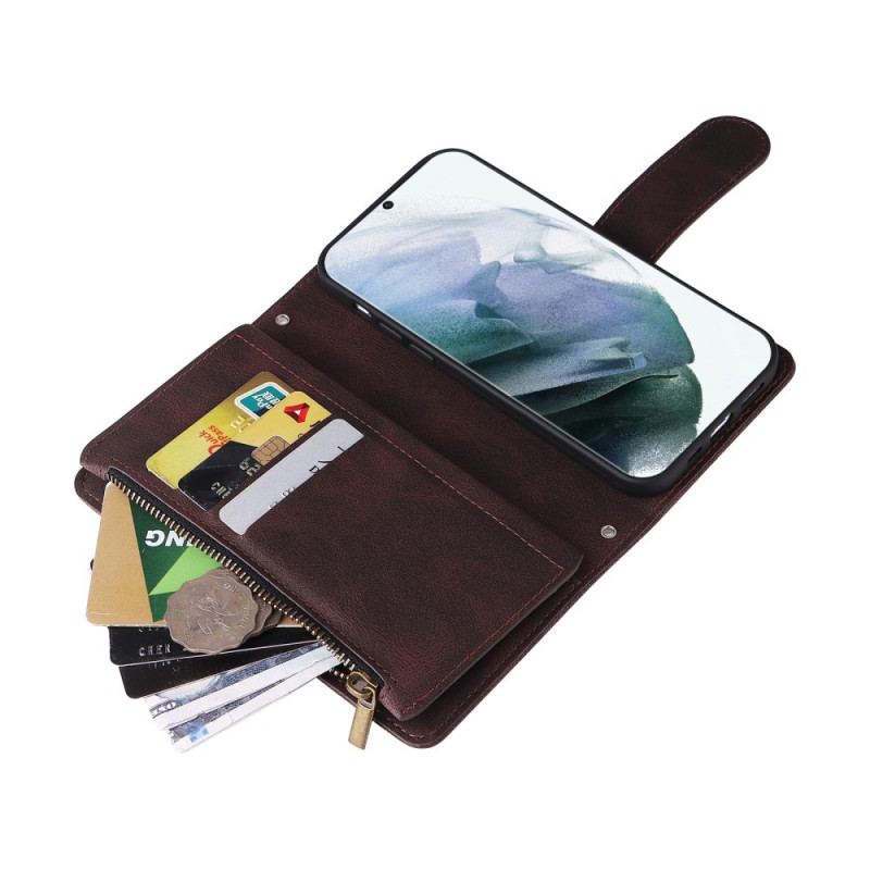 Capa Flip Para Samsung Galaxy S22 Ultra 5G Multifuncional Com Bolsa