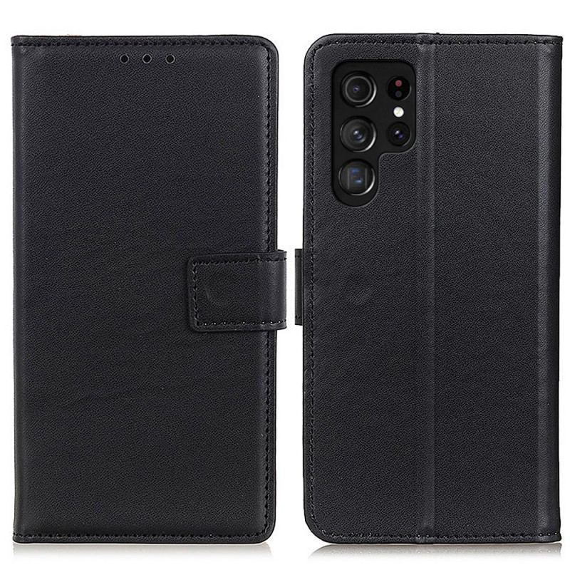 Capa Folio Para Samsung Galaxy S22 Ultra 5G Couro Sintético Liso