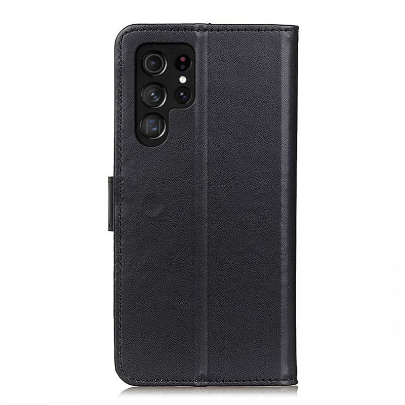 Capa Folio Para Samsung Galaxy S22 Ultra 5G Couro Sintético Liso