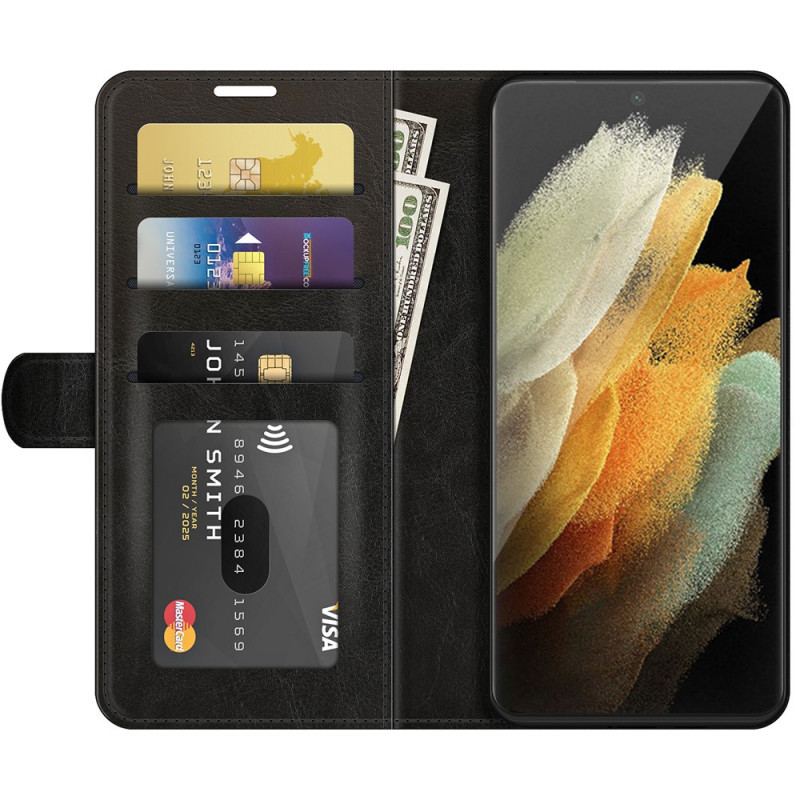 Capa Folio Para Samsung Galaxy S22 Ultra 5G Efeito Couro Designer