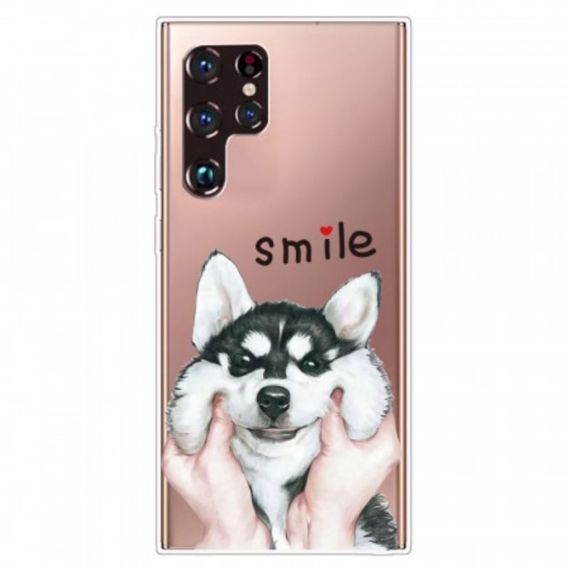 Capa Para Samsung Galaxy S22 Ultra 5G Cachorro Sorridente