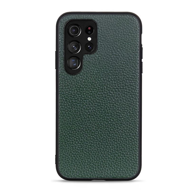 Capa Para Samsung Galaxy S22 Ultra 5G Couro Lichia Genuíno