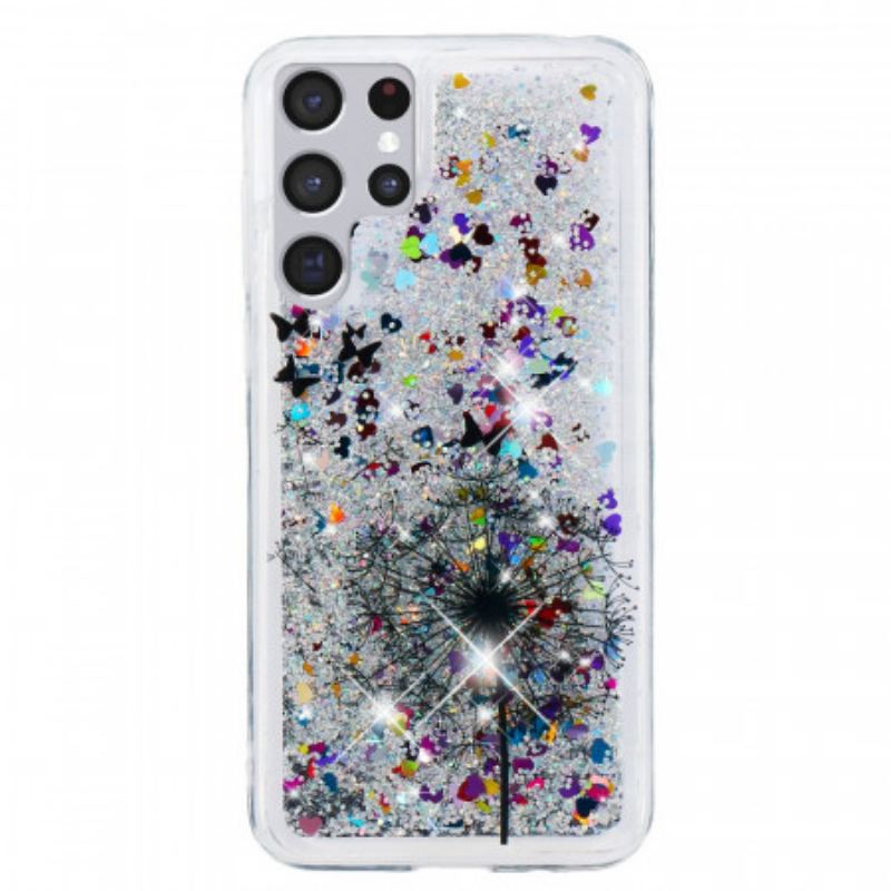 Capa Para Samsung Galaxy S22 Ultra 5G Dente-de-leão Glitter