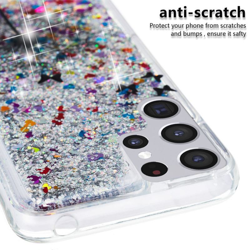 Capa Para Samsung Galaxy S22 Ultra 5G Dente-de-leão Glitter