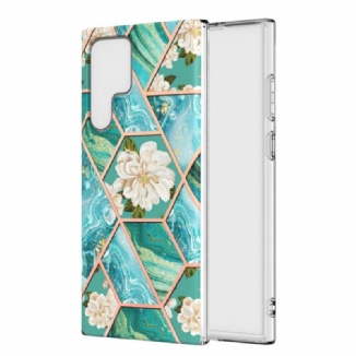 Capa Para Samsung Galaxy S22 Ultra 5G Floral Marmorizado