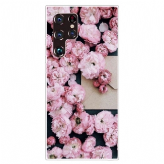 Capa Para Samsung Galaxy S22 Ultra 5G Flores Cor De Rosa