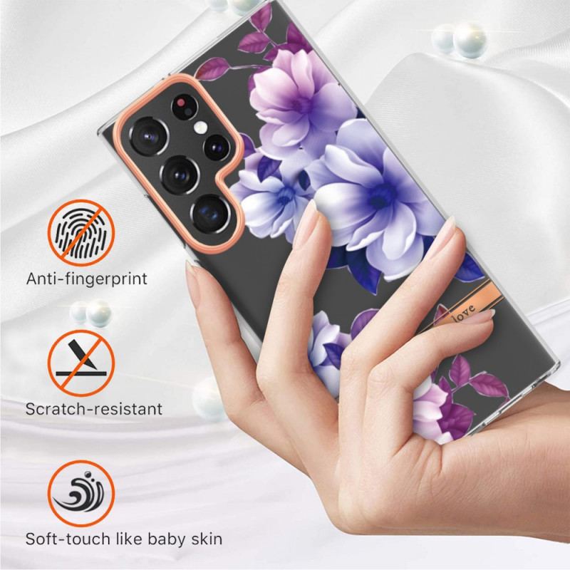 Capa Para Samsung Galaxy S22 Ultra 5G Flores Viva A Vida Que Você Ama