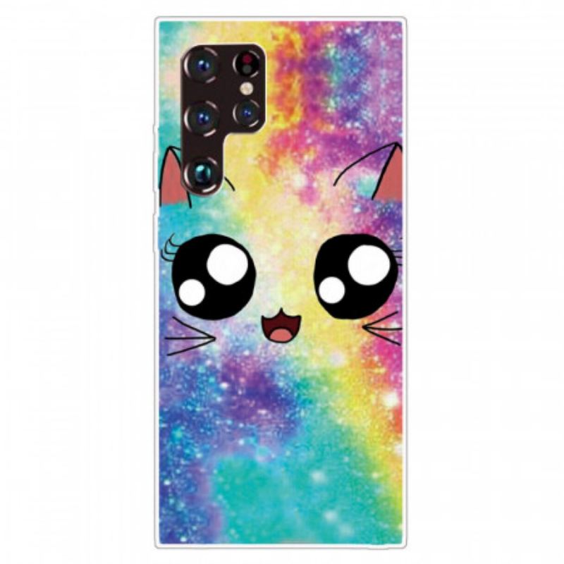 Capa Para Samsung Galaxy S22 Ultra 5G Gato De Desenho Animado