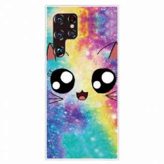 Capa Para Samsung Galaxy S22 Ultra 5G Gato De Desenho Animado