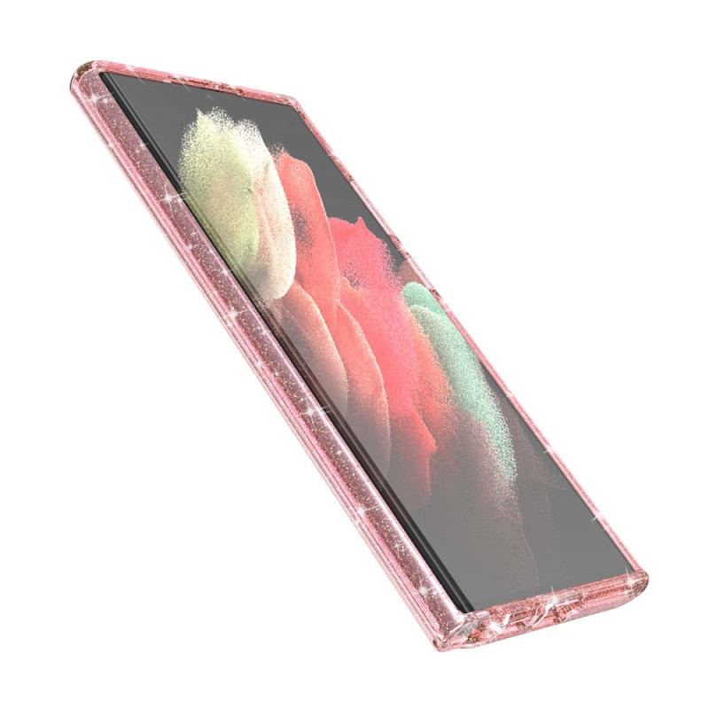 Capa Para Samsung Galaxy S22 Ultra 5G Lantejoulas Transparentes