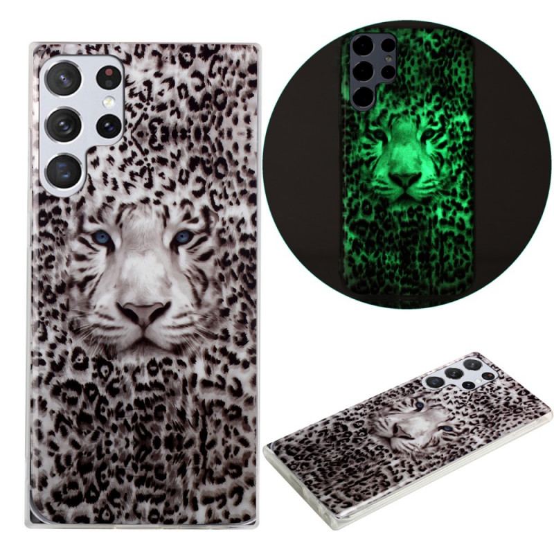 Capa Para Samsung Galaxy S22 Ultra 5G Leopardo Fluorescente