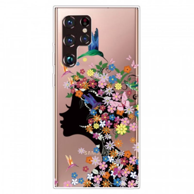 Capa Para Samsung Galaxy S22 Ultra 5G Linda Cabeça De Flor