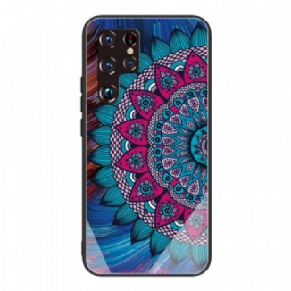 Capa Para Samsung Galaxy S22 Ultra 5G Mandala Vidro Temperado