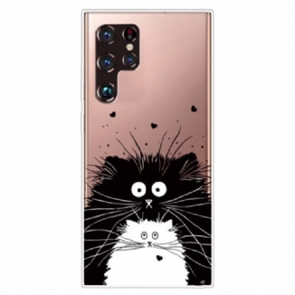 Capa Para Samsung Galaxy S22 Ultra 5G Olha Os Gatos