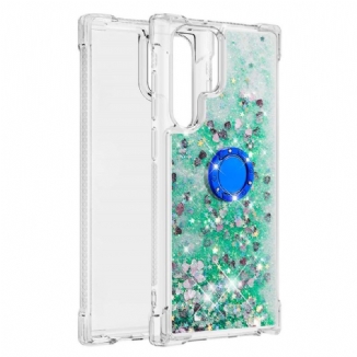 Capa Para Samsung Galaxy S22 Ultra 5G Suporte De Anel Glitter