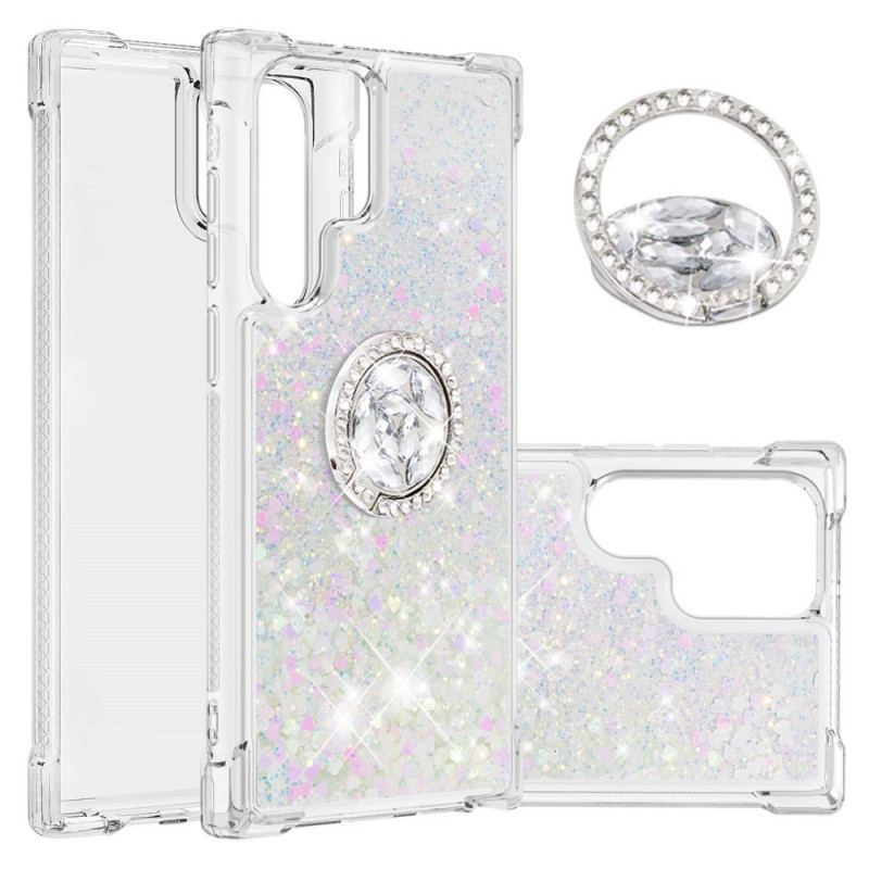 Capa Para Samsung Galaxy S22 Ultra 5G Suporte De Anel Glitter