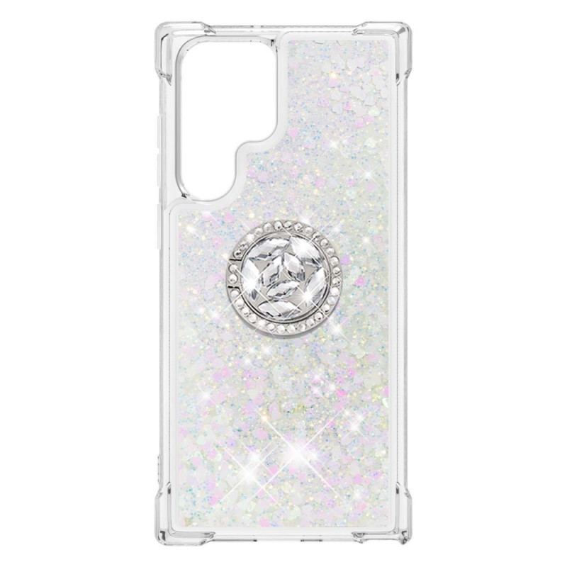 Capa Para Samsung Galaxy S22 Ultra 5G Suporte De Anel Glitter