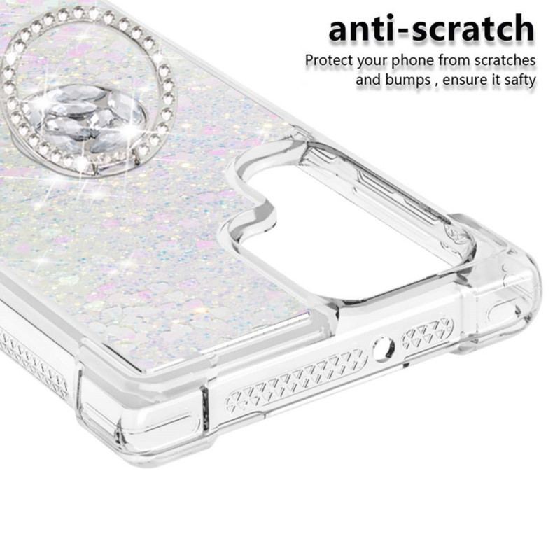 Capa Para Samsung Galaxy S22 Ultra 5G Suporte De Anel Glitter