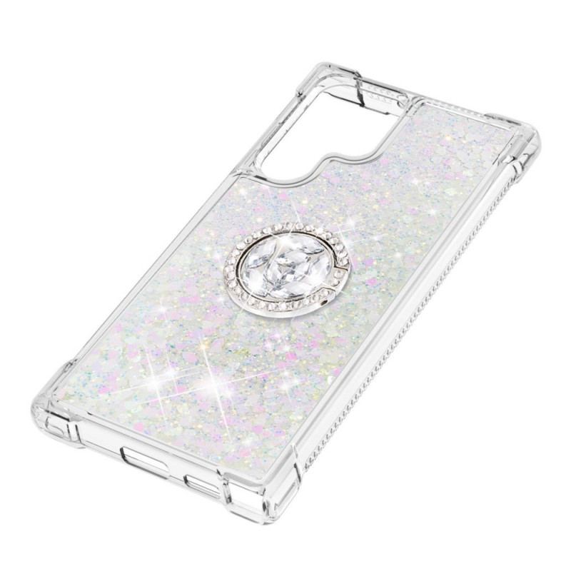 Capa Para Samsung Galaxy S22 Ultra 5G Suporte De Anel Glitter