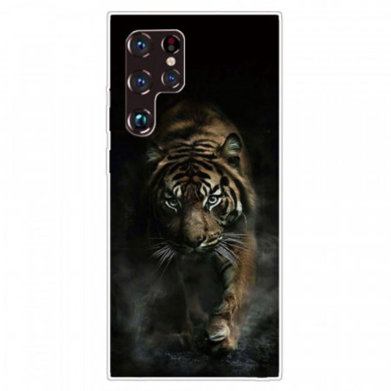 Capa Para Samsung Galaxy S22 Ultra 5G Tigre Flexível