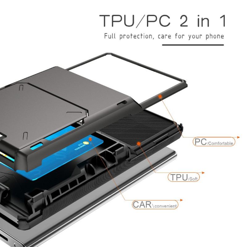 Capa Para Samsung Galaxy S22 Ultra 5G Titular De Cartão Estilo Flip