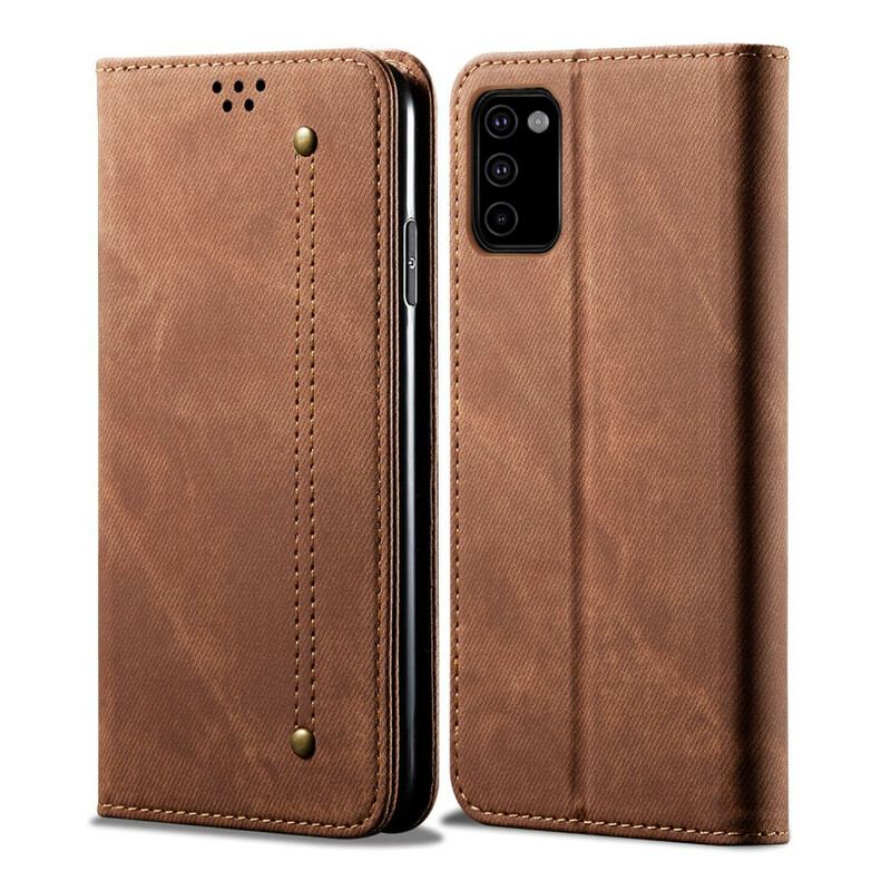 Capa De Celular Para Samsung Galaxy M51 Flip Tecido Jeans