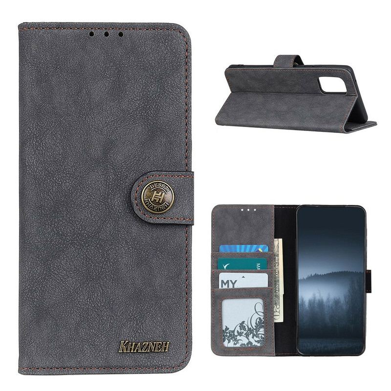 Capa Flip Para Samsung Galaxy M51 Khazneh Retrô Split Couro Sintético