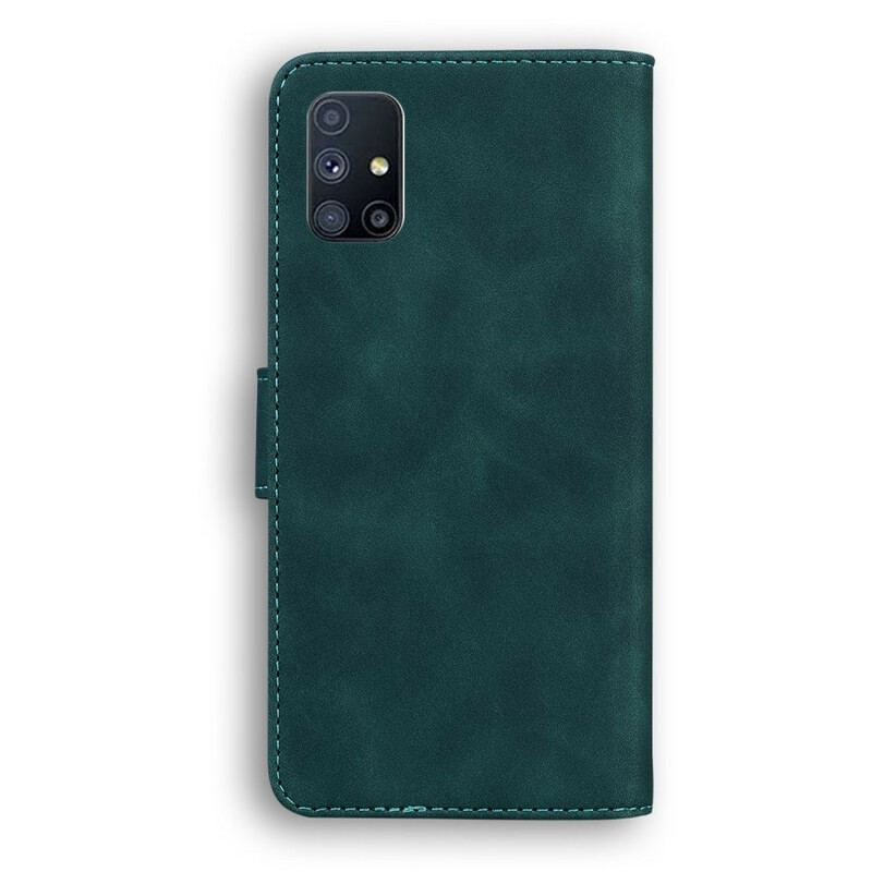 Capa Folio Para Samsung Galaxy M51 Efeito Couro Monocromático