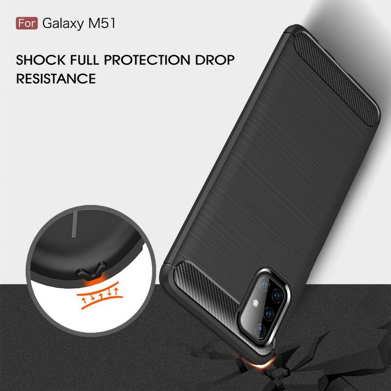 Capa Para Samsung Galaxy M51 Fibra De Carbono Escovada