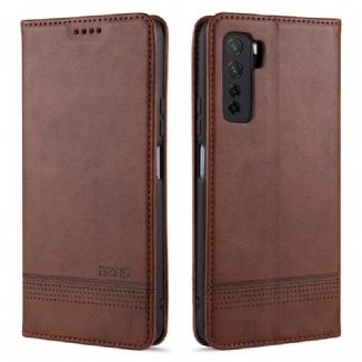 Capa De Celular Para Huawei P40 Lite 5G Flip Estilo De Couro Azns