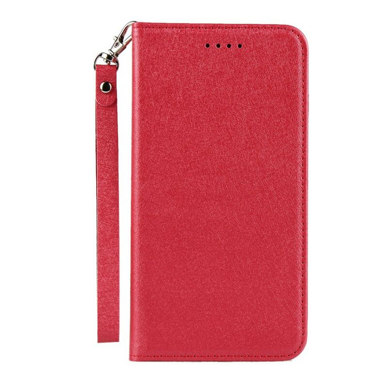 Capa De Celular Para Huawei P40 Lite 5G Flip Estilo De Couro Macio Com Alça