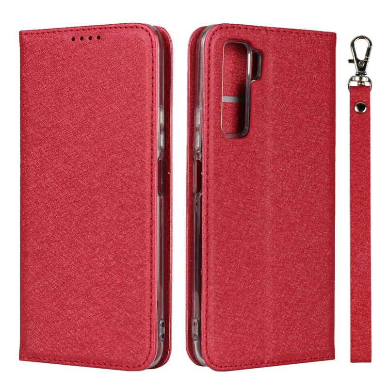 Capa De Celular Para Huawei P40 Lite 5G Flip Estilo De Couro Macio Com Alça