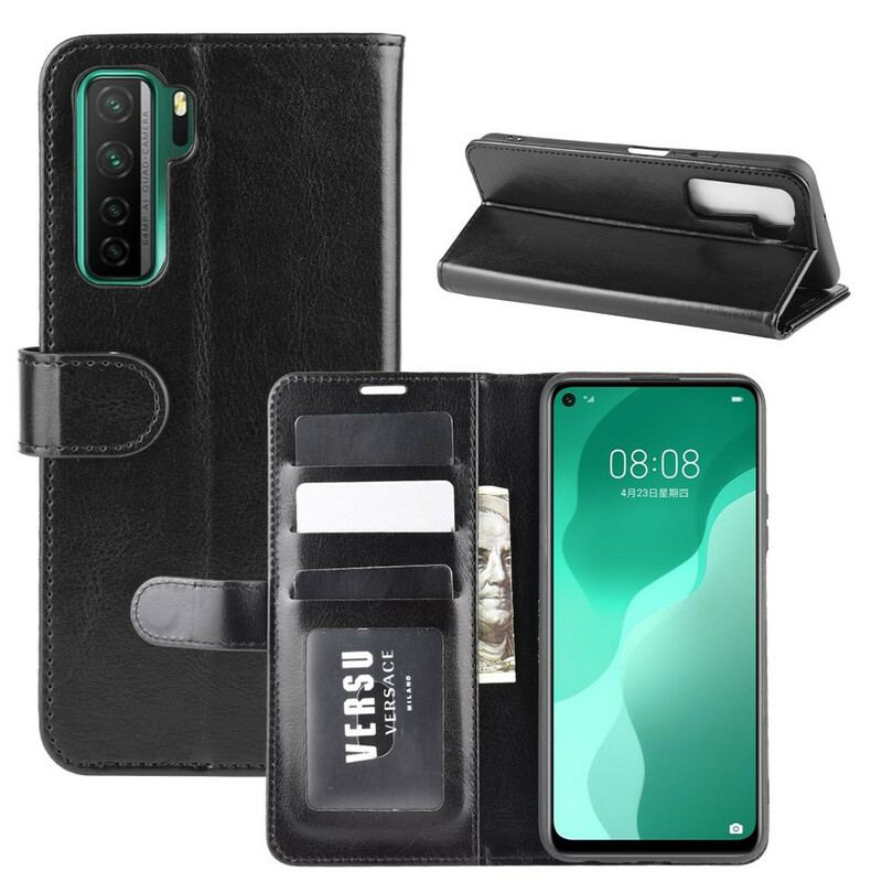 Capa Em Pele Para Huawei P40 Lite 5G Efeito Couro Fino